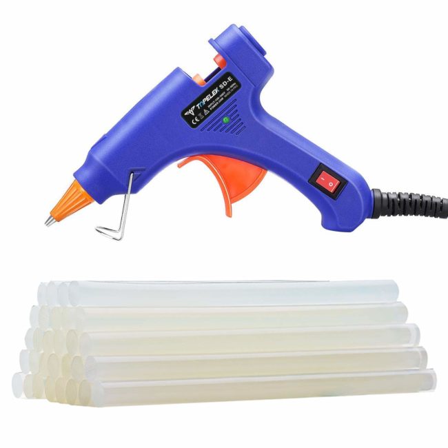 Prime Day – Hot Glue Gun, TopElek Mini Glue Gun Kit with 30pcs Glue Sticks, High Temperature Melting Glue Gun for DIY Small Projects, Arts and Crafts, Home Quick Repairs,Artistic Creation(20 Watts, Blue) for .92