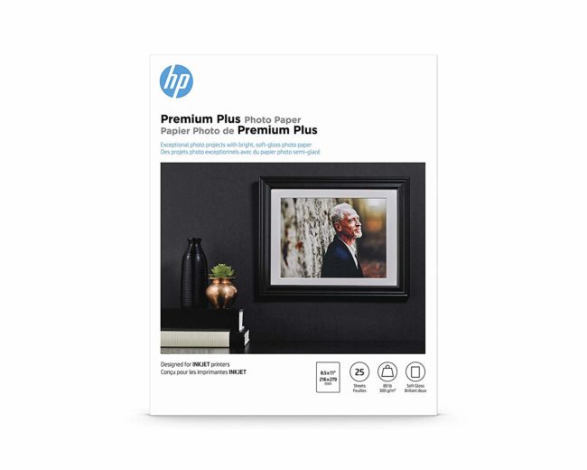 HP Premium Plus Photo Paper | Soft Gloss | 8.5×11 | 25 Sheets for .74