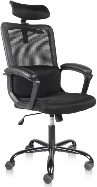 Prime Exclusive Deal – Smugdesk Office Chair, High Back Ergonomic Mesh Desk Office Chair with Padding Armrest and Adjustable Headrest Black for 7.19