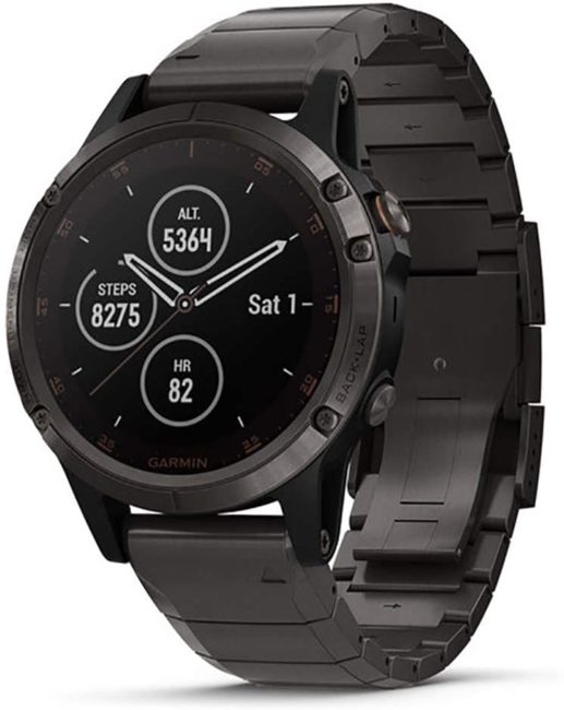Garmin fenix 5 Plus Sapphire Edition Multi-Sport Training GPS Watch (47mm, Carbon Gray DLC Titanium with DLC Titanium Band)